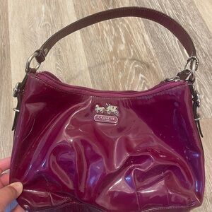 Coach Glossy Maroon Shoulder Bag
